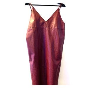 Korea style faux leather dress